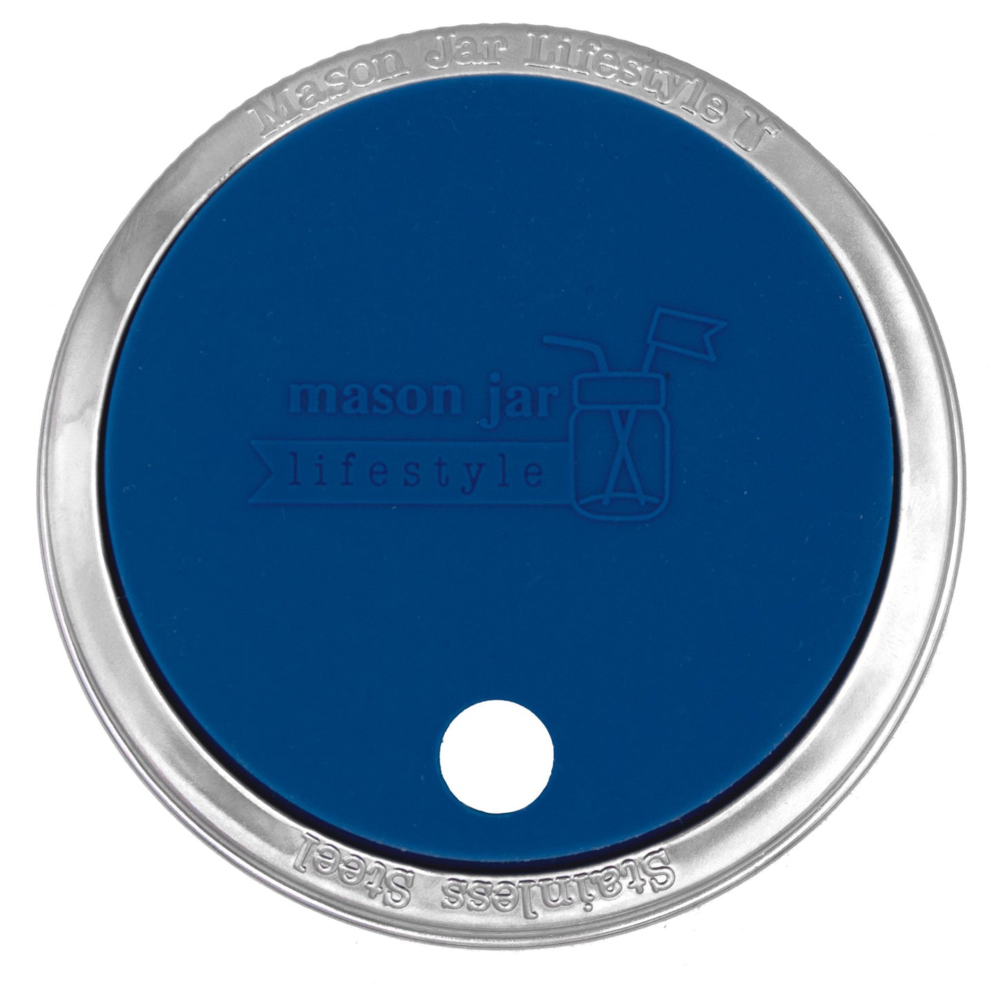 Silicone Straw Hole Tumbler with Stainless Steel Band for Mason Jars - Concordia Style Boutique