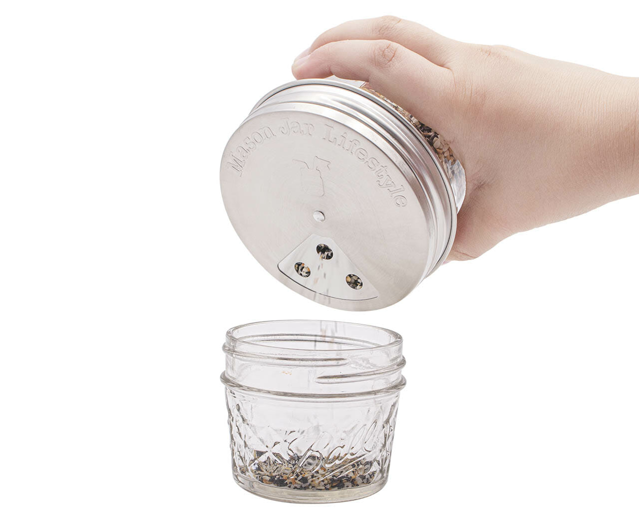 Spice Shaker Stainless Steel Lids for Mason Jars 4 Pack - Concordia Style Boutique