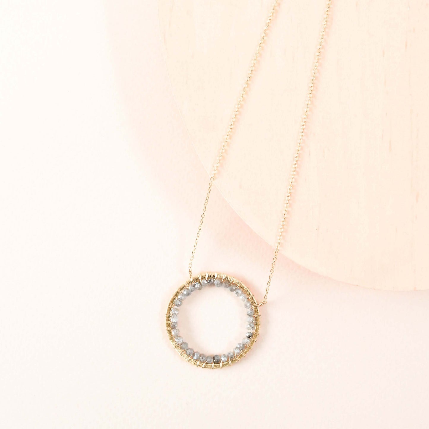 Labradorite Halo Necklace