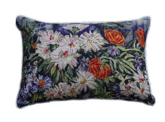 Hand Illustrated  Colorful Decorative Pillow (14"X20")