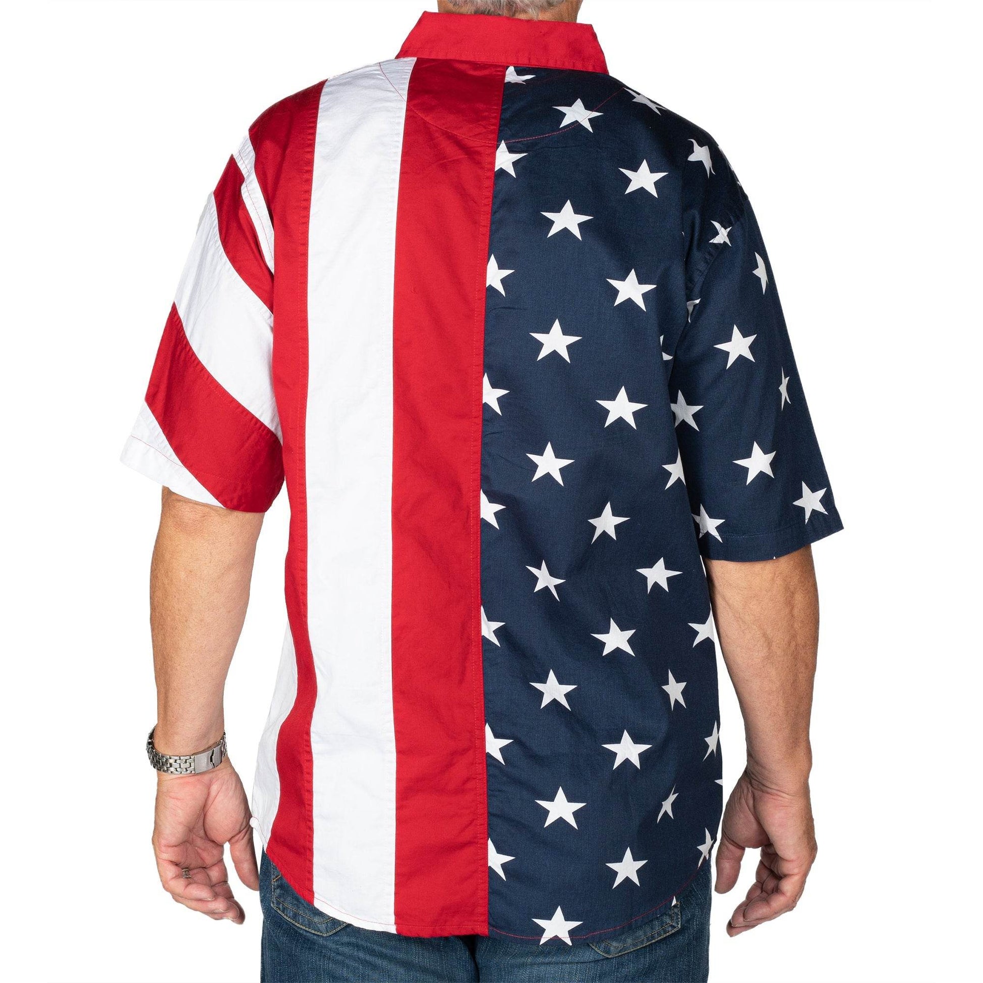 Men's Stars & Stripes 100% Cotton Button-Up Shirt - Concordia Style Boutique