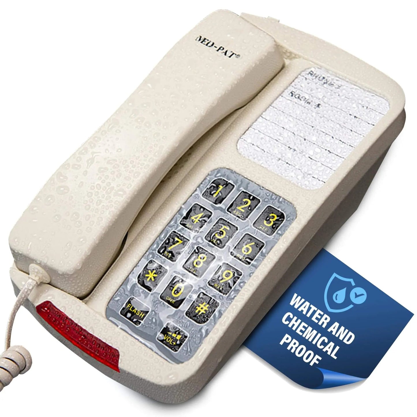 Med-Pat D8WP Waterproof Desk & Wall-Mountable Phone