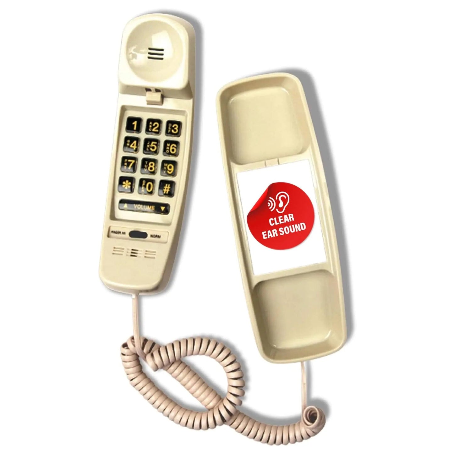 Med-Pat T-4 Trimline Telephone | Corded, Wall Mountable, Hearing Aid Compatible | Senior & Healthcare Phone