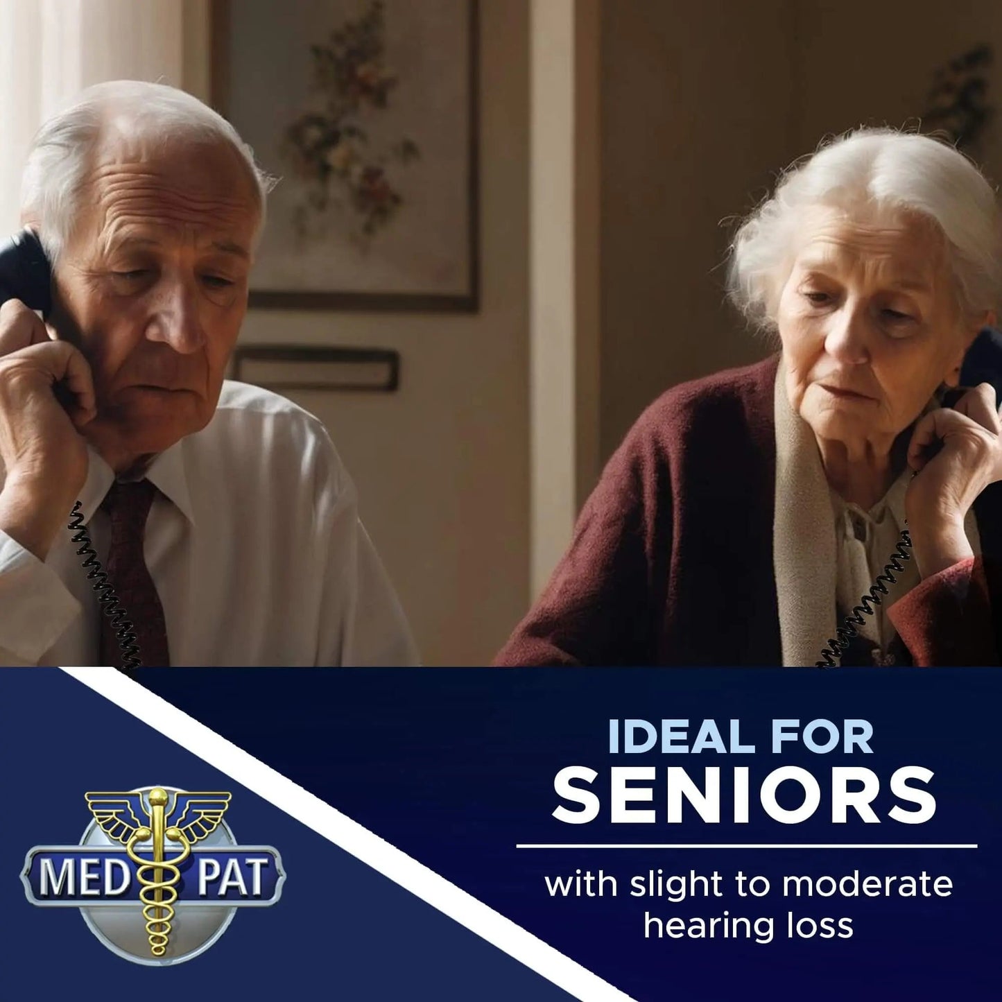 Med-Pat D2200 "2 Can Talk 2" Telephone | Dual Handset Landline Phone with Memory Keys & Enhanced Volume