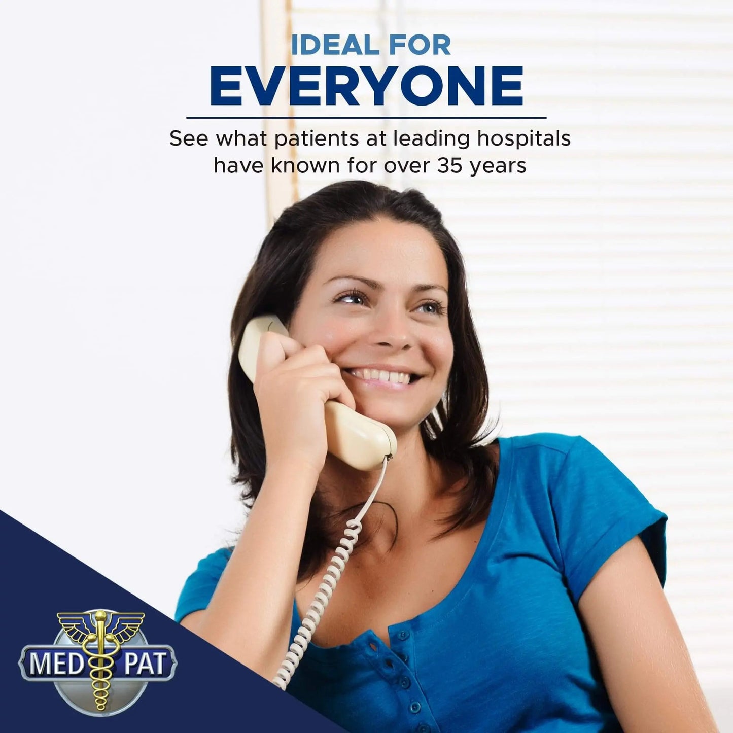 Med-Pat D2600C Retro Corded Desk Phone – Beige Analog Landline with Volume & Hearing Aid Support