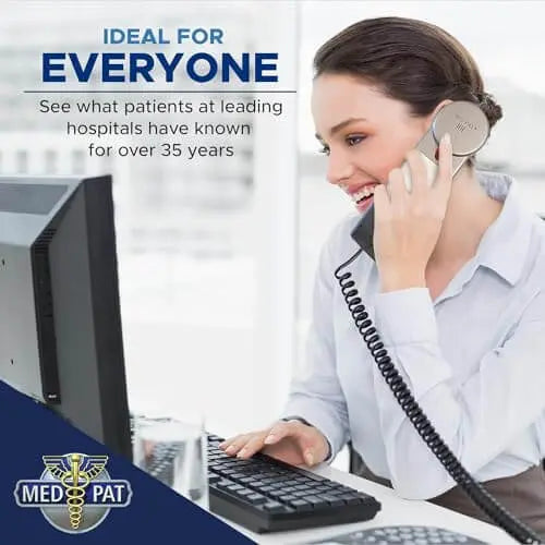 Med-Pat XL3060 Pewter Landline Phone – Volume Boost, Visual Ring Light, Hearing Aid Compatible