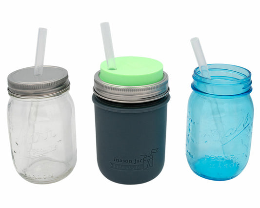 Medium Silicone Reusable Straws for Pint Mason Jars 8 Pack - Concordia Style Boutique