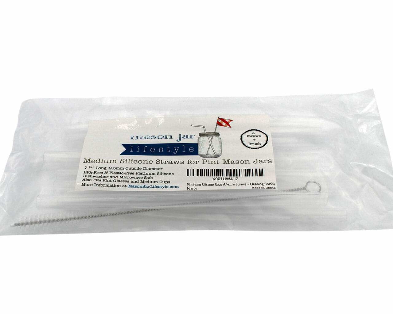 Medium Silicone Reusable Straws for Pint Mason Jars 8 Pack - Concordia Style Boutique