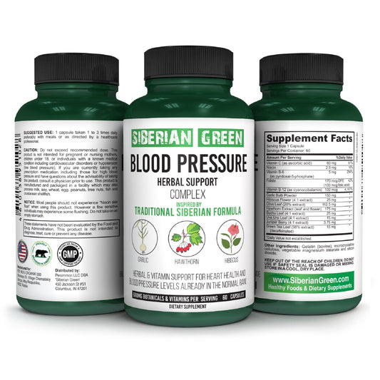 Herbal Cardio Pressure Support Siberian Green 60 Caps - Hawthorn Hibiscus Garlic - Concordia Style Boutique