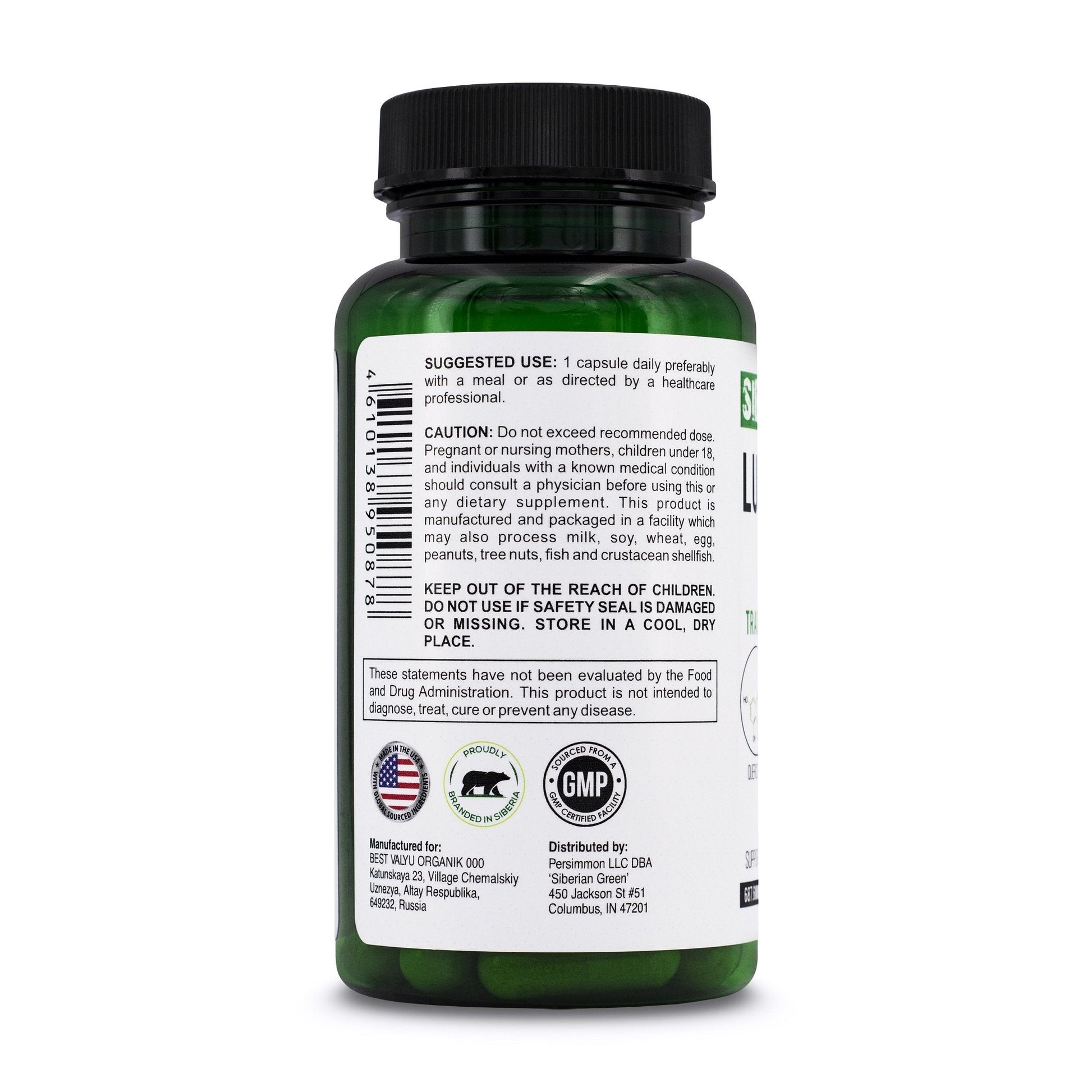 Herbal Lung Support – Quercetin, Pine Bark, Citrus Bioflavonoids | 60 Capsules by Siberian Green - Concordia Style Boutique