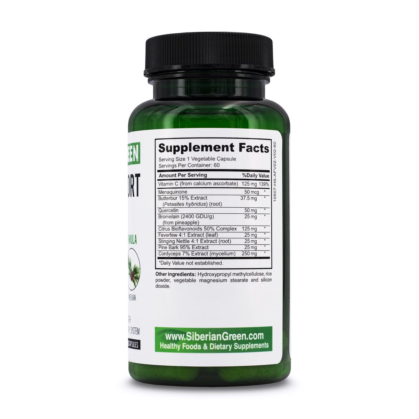 Herbal Lung Support – Quercetin, Pine Bark, Citrus Bioflavonoids | 60 Capsules by Siberian Green - Concordia Style Boutique