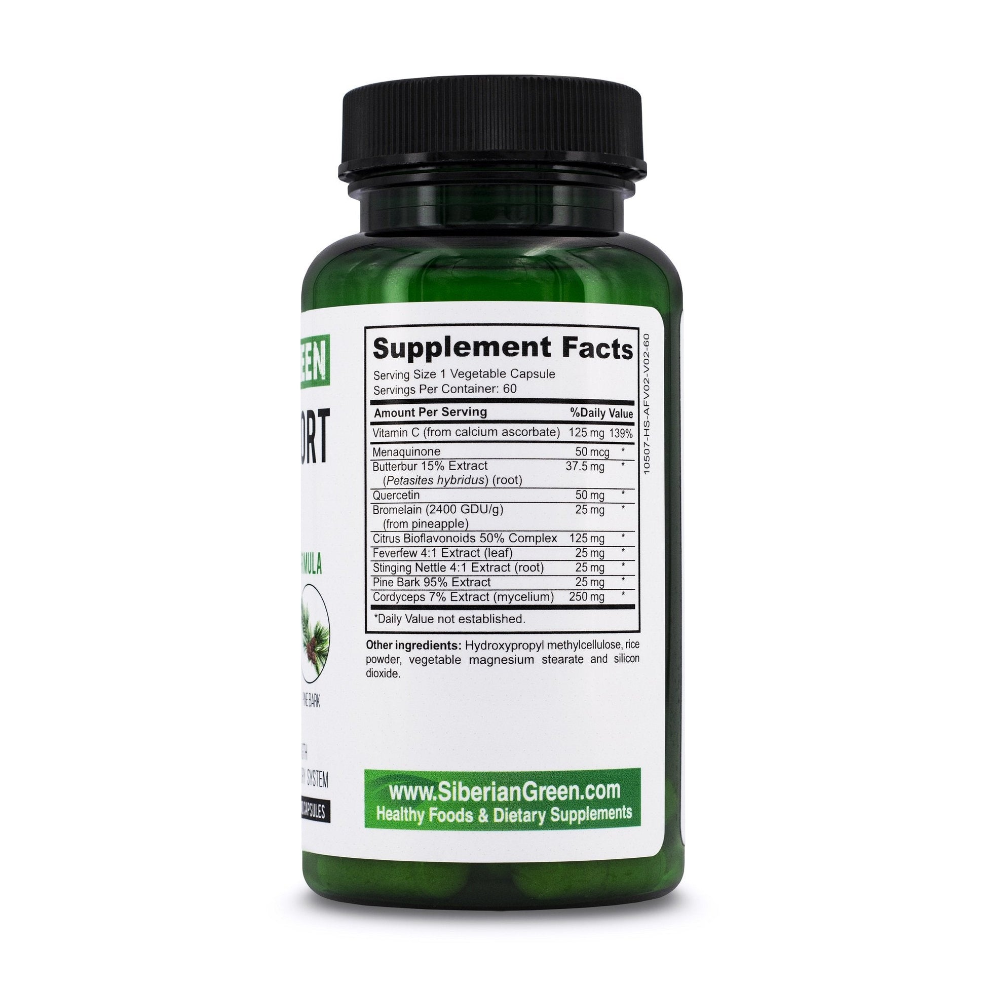Herbal Lung Support – Quercetin, Pine Bark, Citrus Bioflavonoids | 60 Capsules by Siberian Green - Concordia Style Boutique