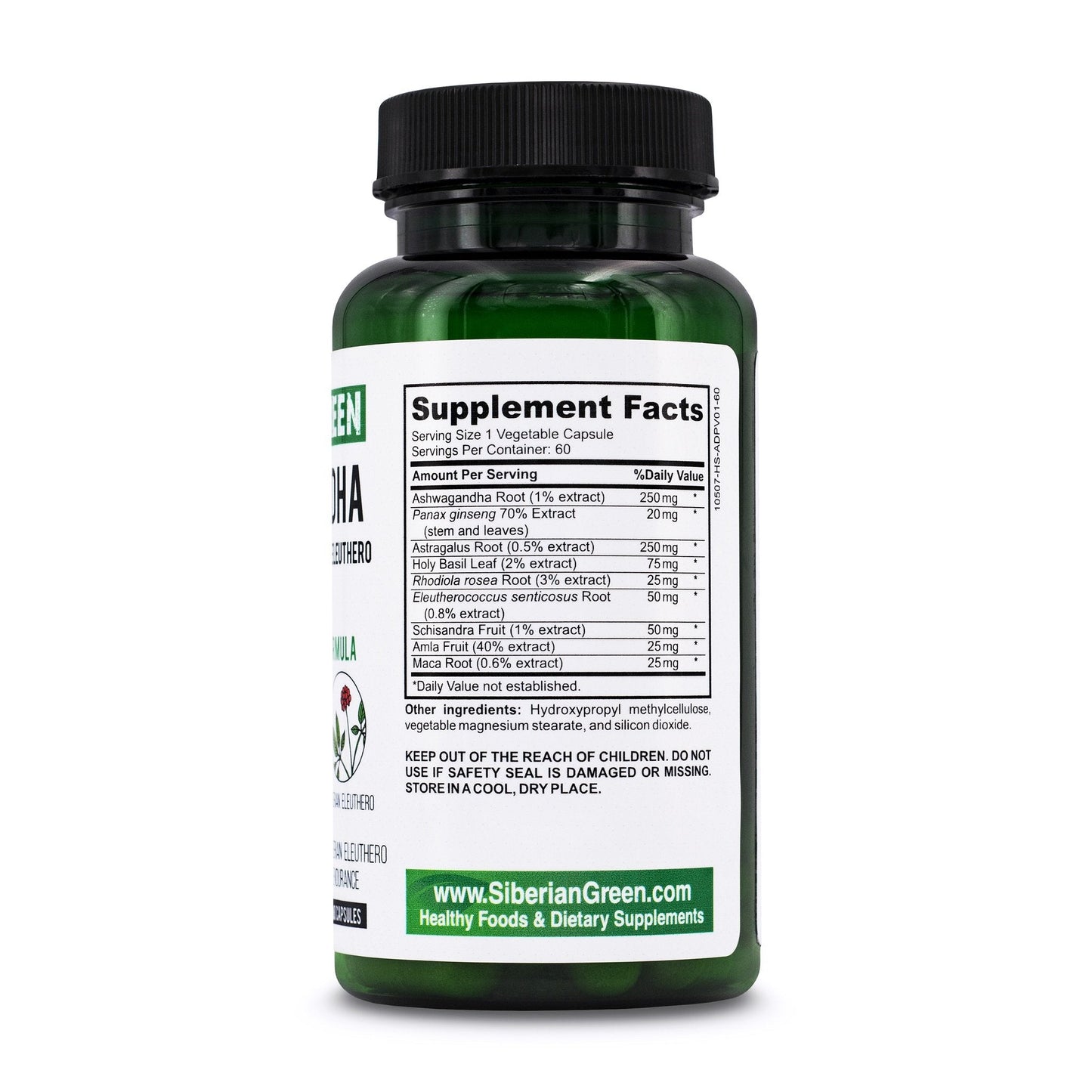 Organic Ashwagandha Root Astragalus & Siberian Eleuthero Ginseng Complex 60 Caps - Concordia Style Boutique