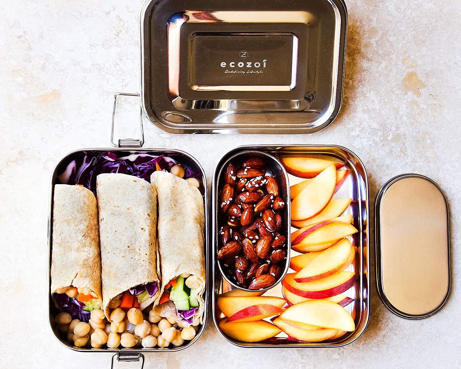 Stainless Steel Lunch Box, 2 Tier Leak Proof, 60 Oz - Concordia Style Boutique