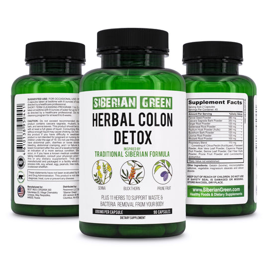 Siberian Green Herbal Colon Detox - 90 Capsules - Concordia Style Boutique