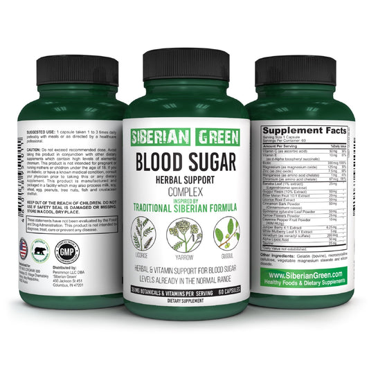 Herbal Sugar Support Siberian Green 60 Caps - Yarrow Guggul Licorice - Concordia Style Boutique