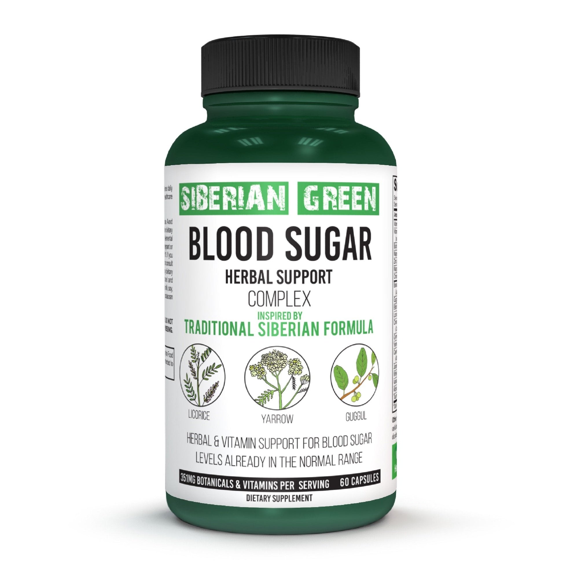 Herbal Sugar Support Siberian Green 60 Caps - Yarrow Guggul Licorice - Concordia Style Boutique