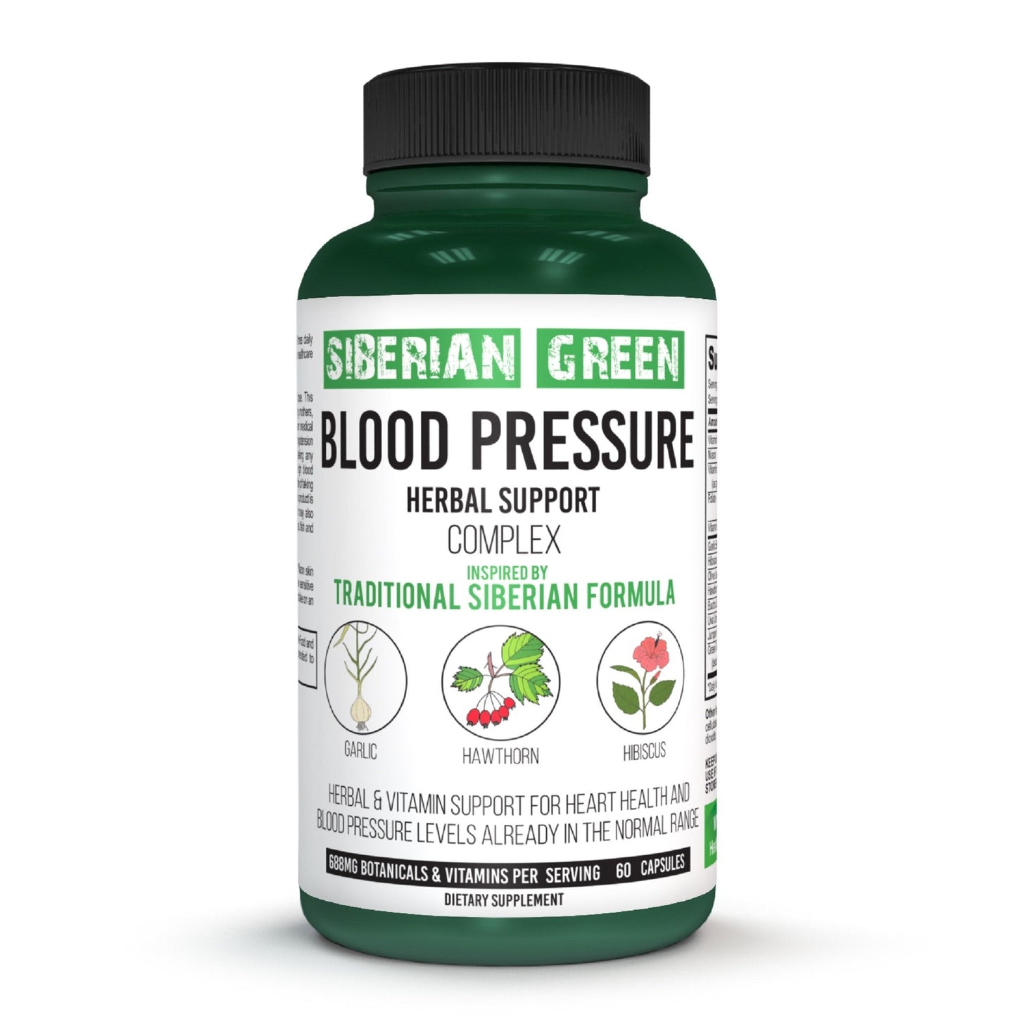 Herbal Cardio Pressure Support Siberian Green 60 Caps - Hawthorn Hibiscus Garlic - Concordia Style Boutique