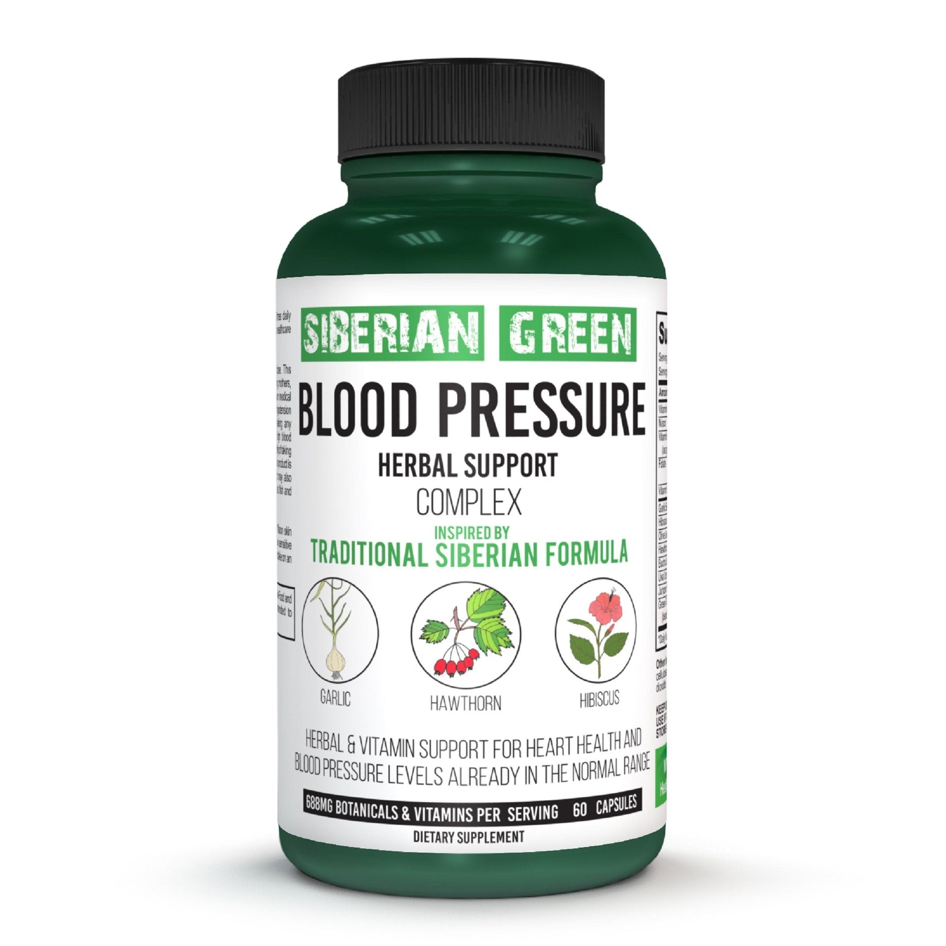 Herbal Cardio Pressure Support Siberian Green 60 Caps - Hawthorn Hibiscus Garlic - Concordia Style Boutique