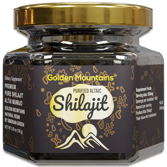 Golden Mountains Shilajit Resin 100g: Pure Altai Mountains Shilajit by Siberian Green - Concordia Style Boutique