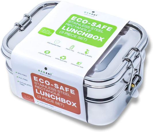 Stainless Steel Lunch Box, 2 Tier Leak Proof, 60 Oz - Concordia Style Boutique