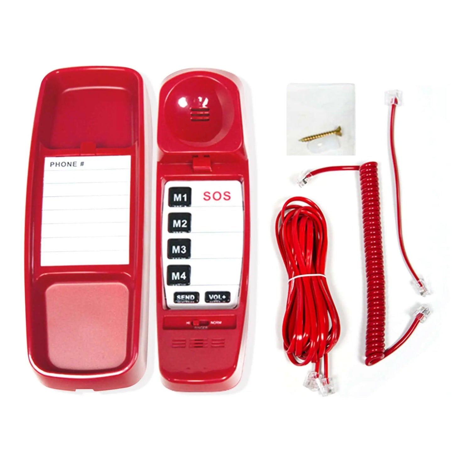 FIRST M by TAFEA Emergency Phone | One-Button 911 Dialer, Programmable M2–M4, Hands-Free Listening, Loud Ringer – Ideal for Homes, Gyms, Hospitals, Hotels & Public Spaces