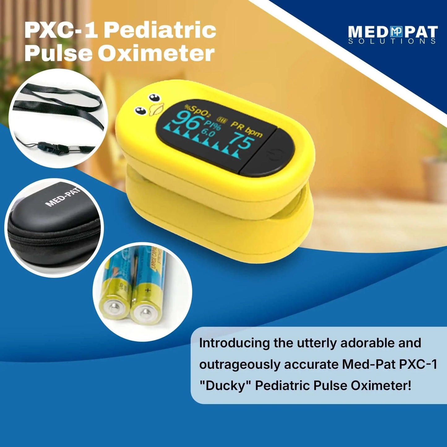 Kid-Friendly Pulse Oximeter – Med-Pat “Ducky” PXC-1 | FDA Approved & FSA/HSA Eligible