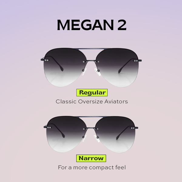 Smaller Megan 2 - Faded Black Metal Aviator Sunglasses - Concordia Style Boutique