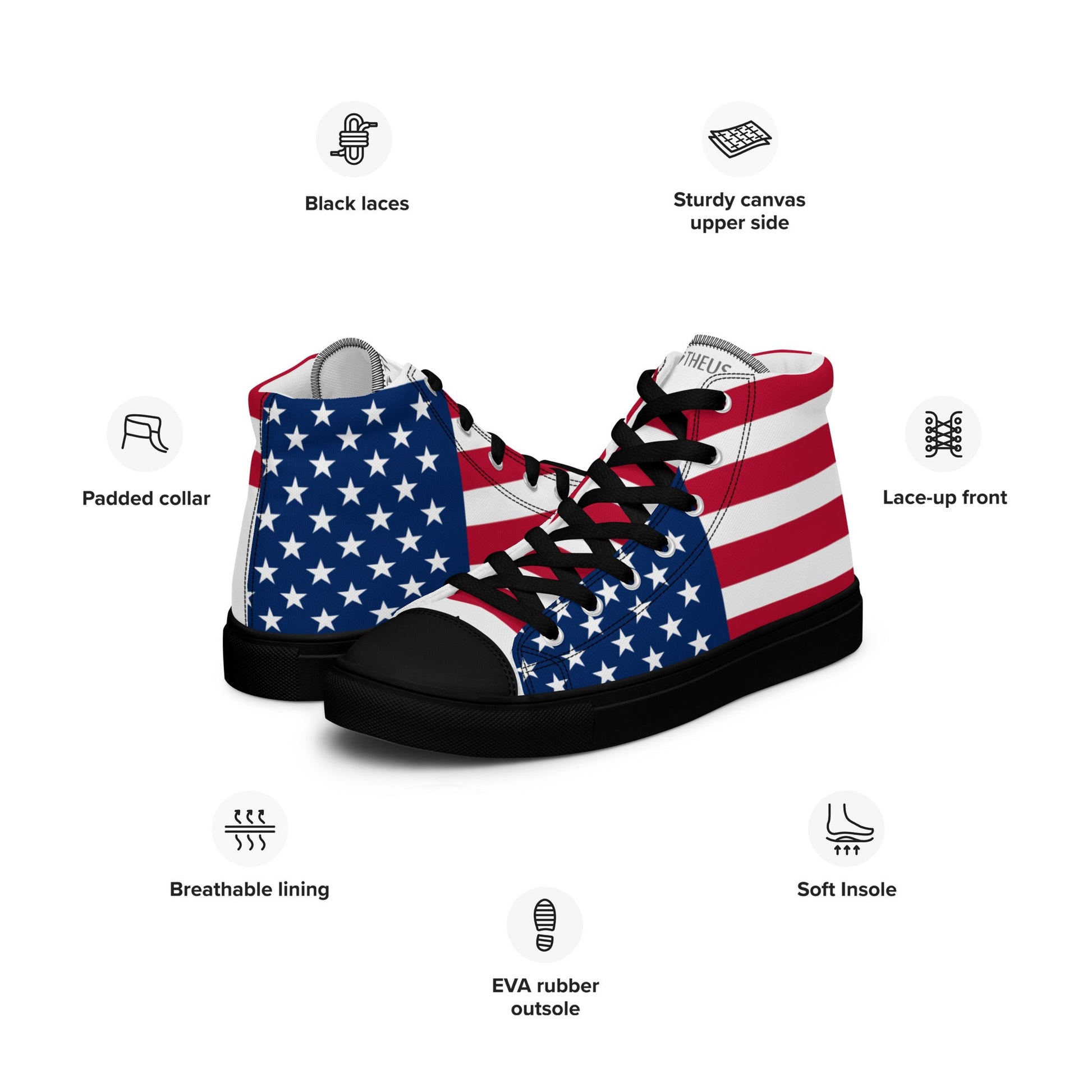 THEUS Men’s high top USA canvas shoes - Concordia Style Boutique