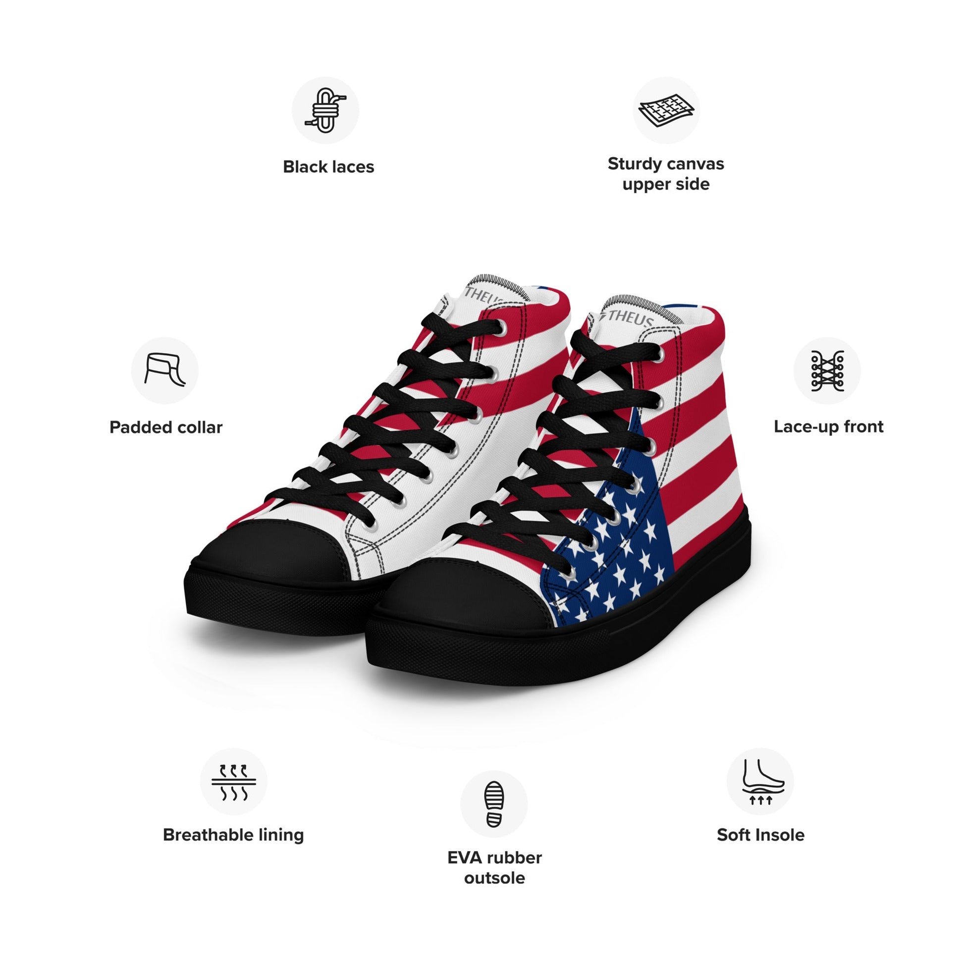 THEUS Men’s high top USA canvas shoes - Concordia Style Boutique