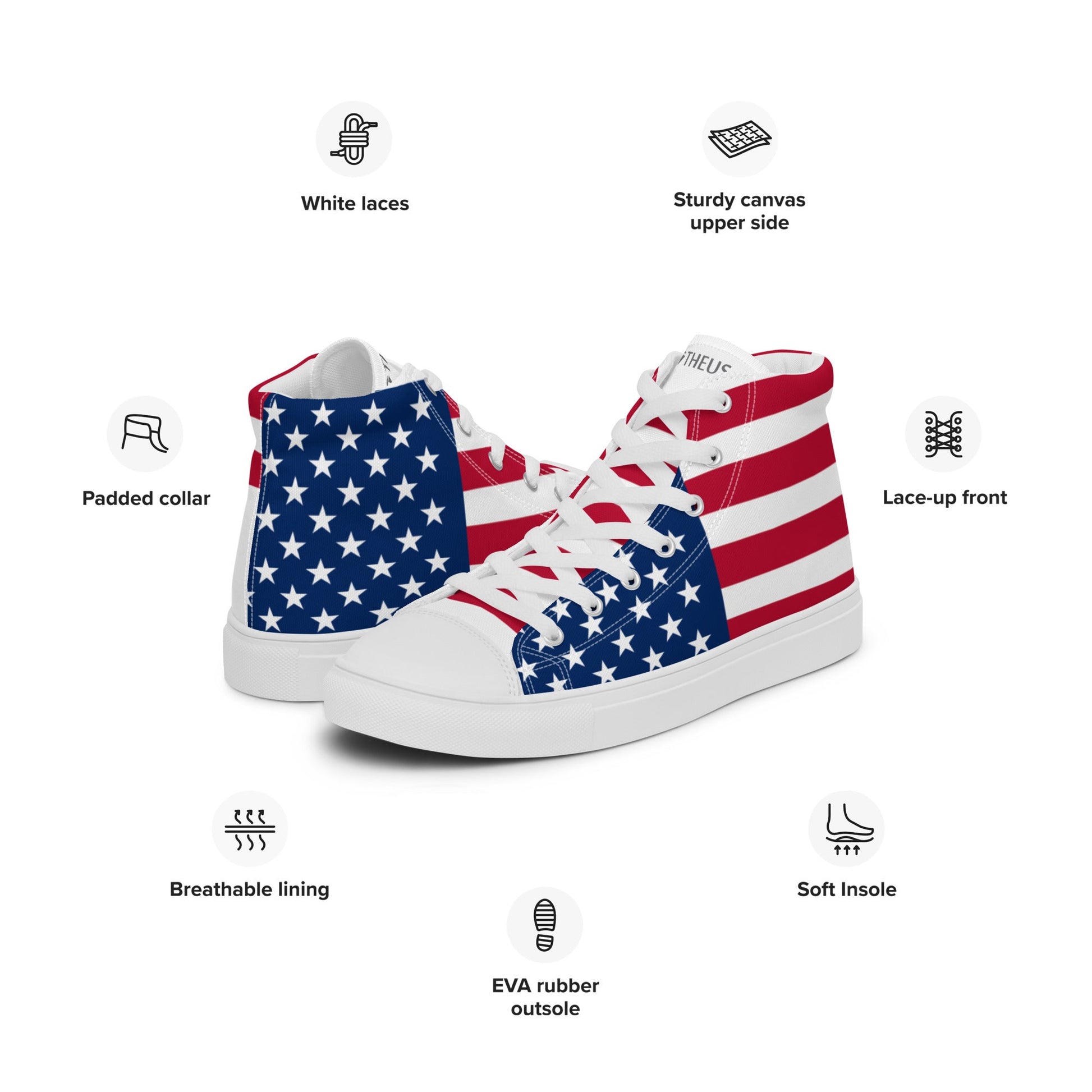 THEUS Men’s high top USA canvas shoes - Concordia Style Boutique