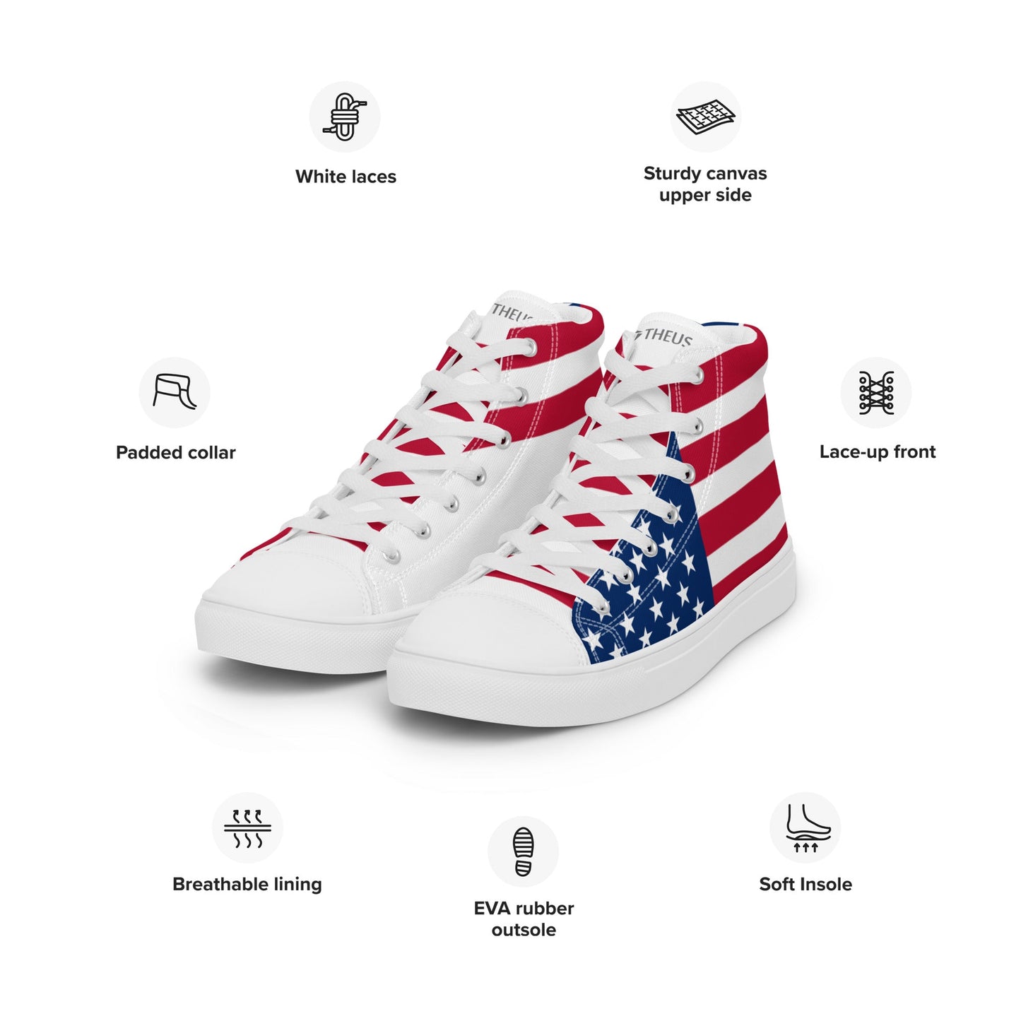 THEUS Men’s high top USA canvas shoes - Concordia Style Boutique