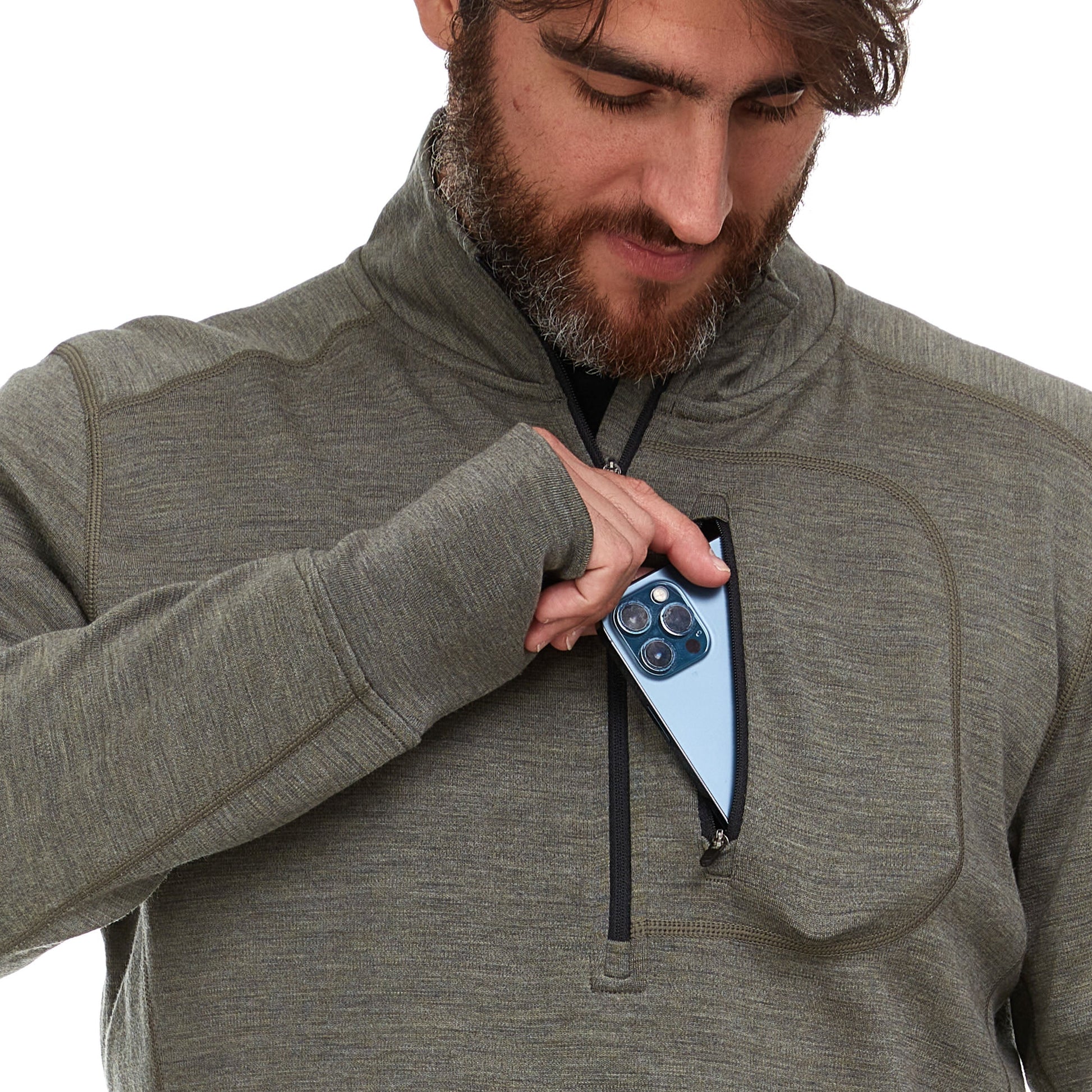 Heavyweight - Men's Wool 1/4 Zip Wilderness - Concordia Style Boutique
