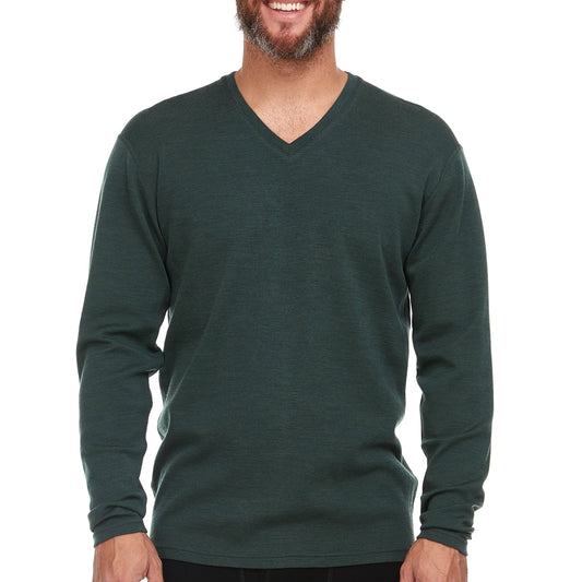 Midweight - Men's Long Sleeve V-Neck 100% Merino Wool - Concordia Style Boutique