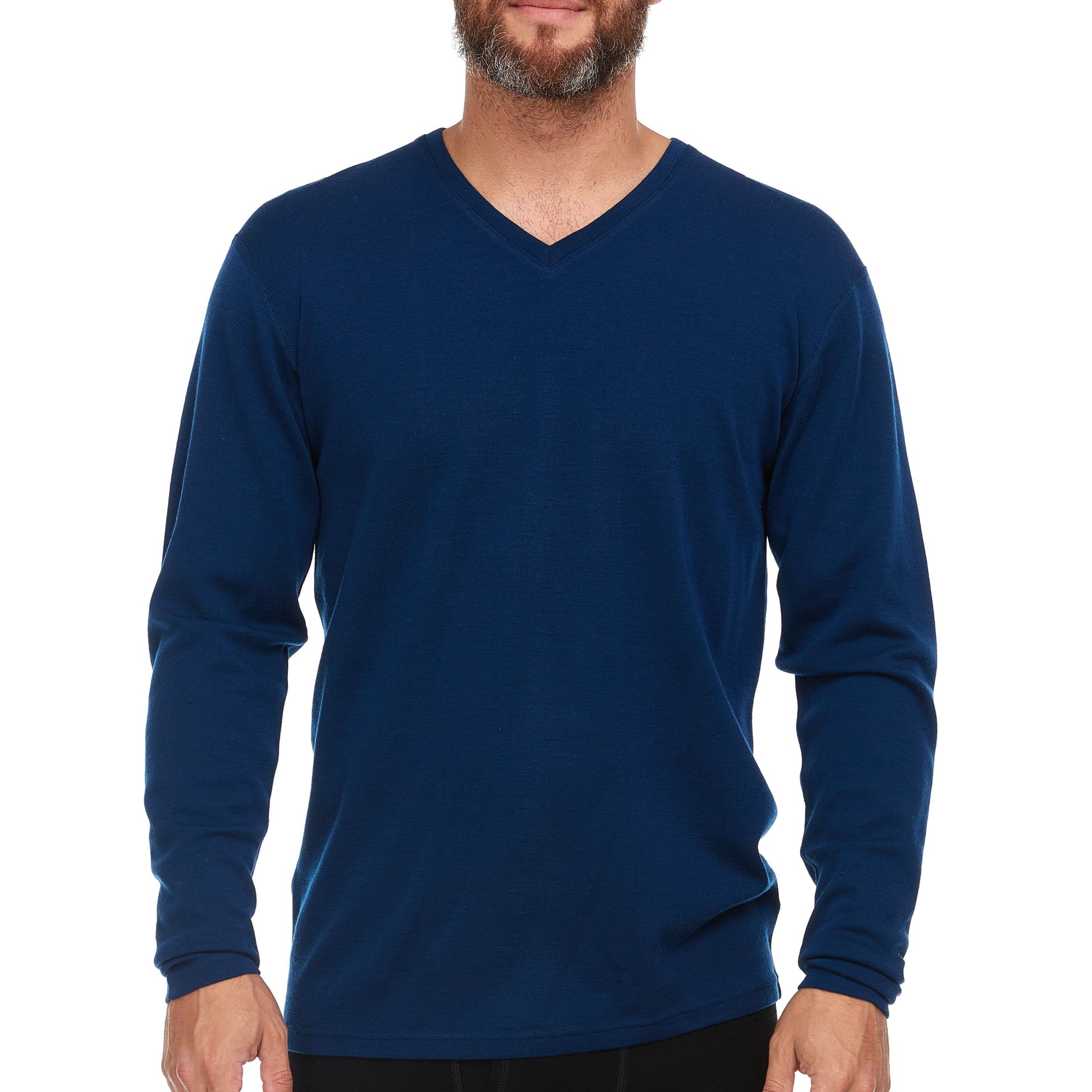 Midweight - Men's Long Sleeve V-Neck 100% Merino Wool - Concordia Style Boutique