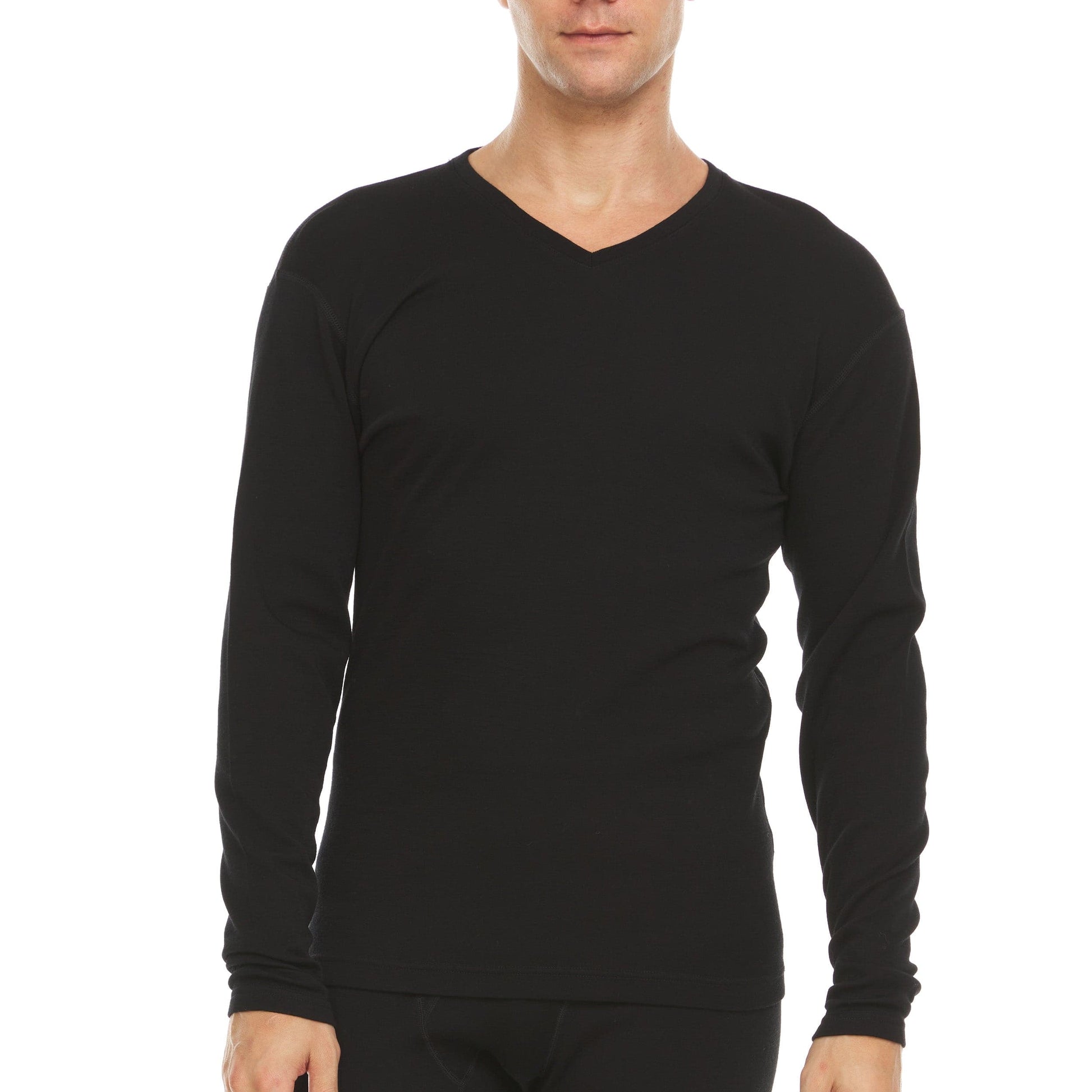Midweight - Men's Long Sleeve V-Neck 100% Merino Wool - Concordia Style Boutique