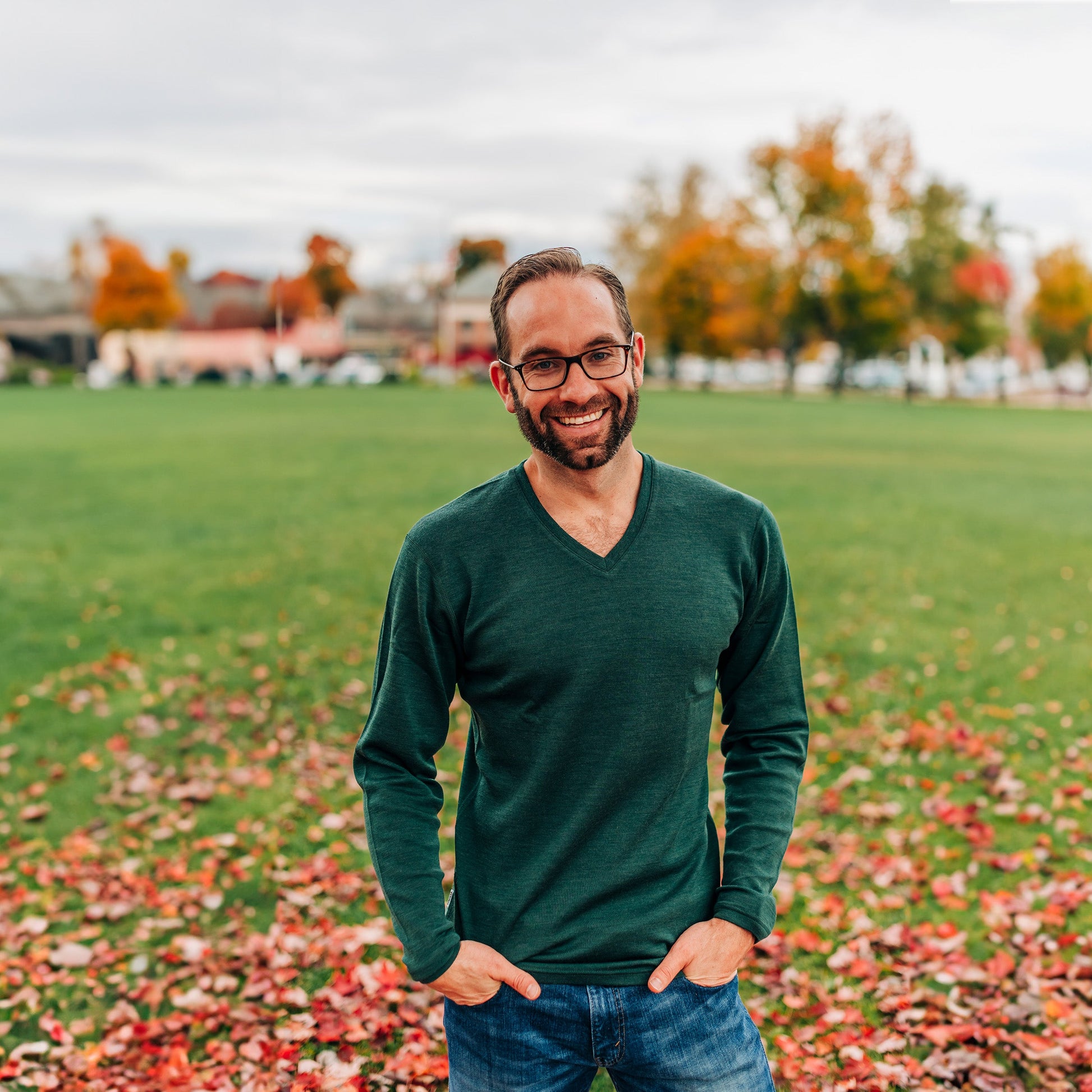 Midweight - Men's Long Sleeve V-Neck 100% Merino Wool - Concordia Style Boutique