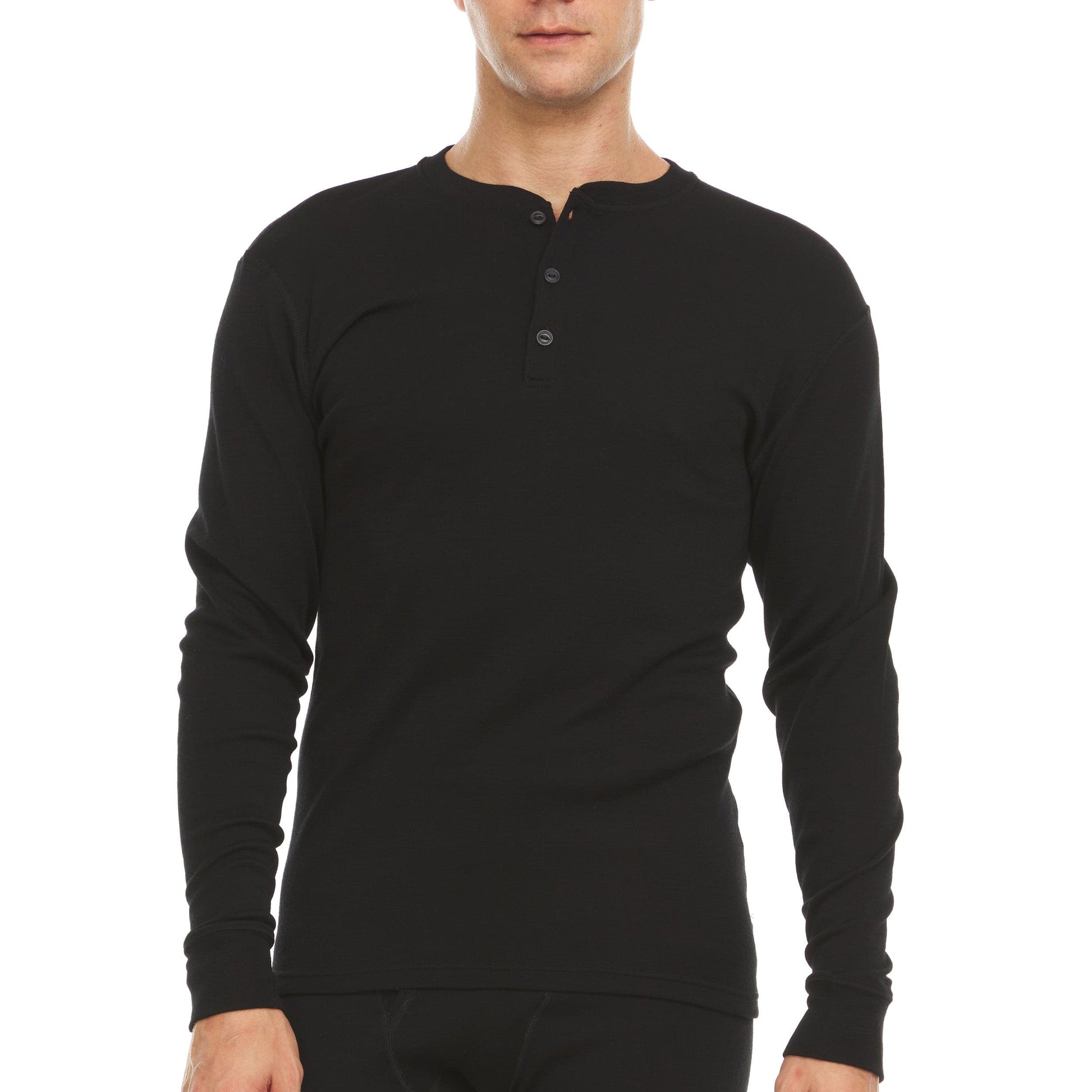 Midweight - Men's Long Sleeve Henley 100% Merino Wool - Concordia Style Boutique
