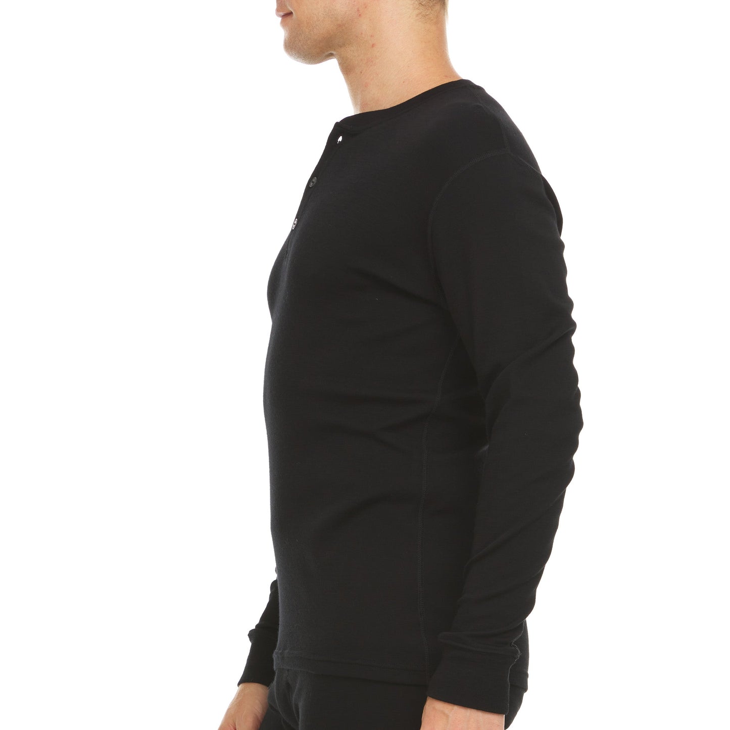 Midweight - Men's Long Sleeve Henley 100% Merino Wool - Concordia Style Boutique