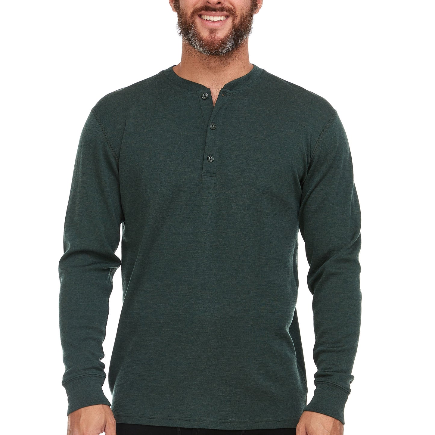 Midweight - Men's Long Sleeve Henley 100% Merino Wool - Concordia Style Boutique