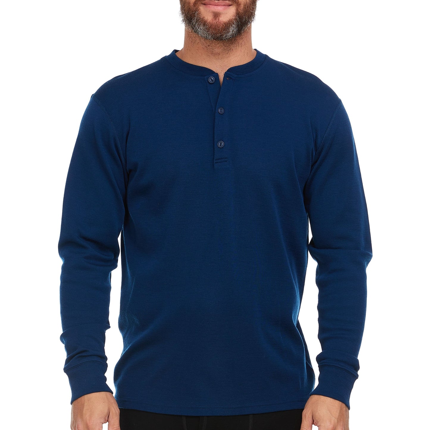 Midweight - Men's Long Sleeve Henley 100% Merino Wool - Concordia Style Boutique