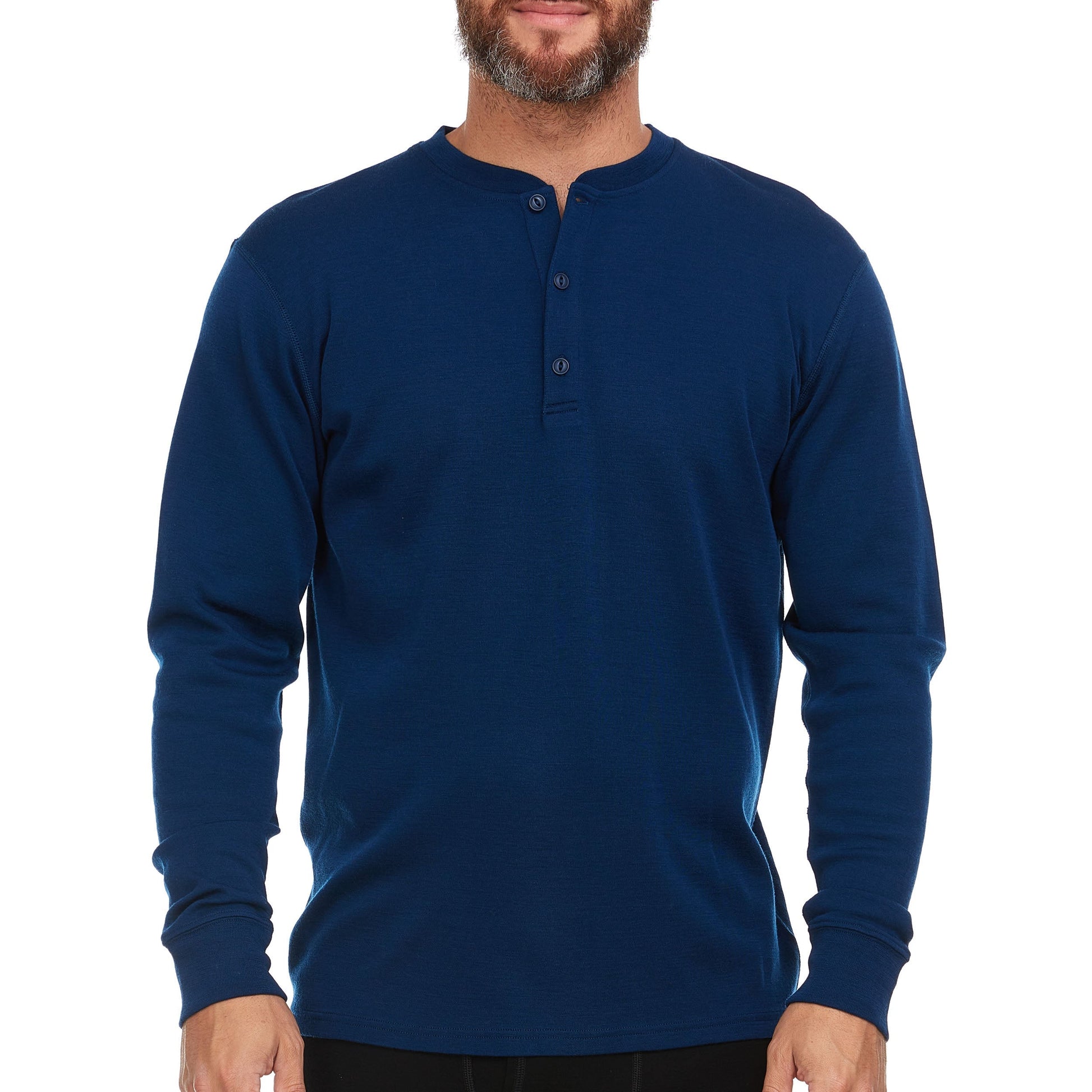 Midweight - Men's Long Sleeve Henley 100% Merino Wool - Concordia Style Boutique