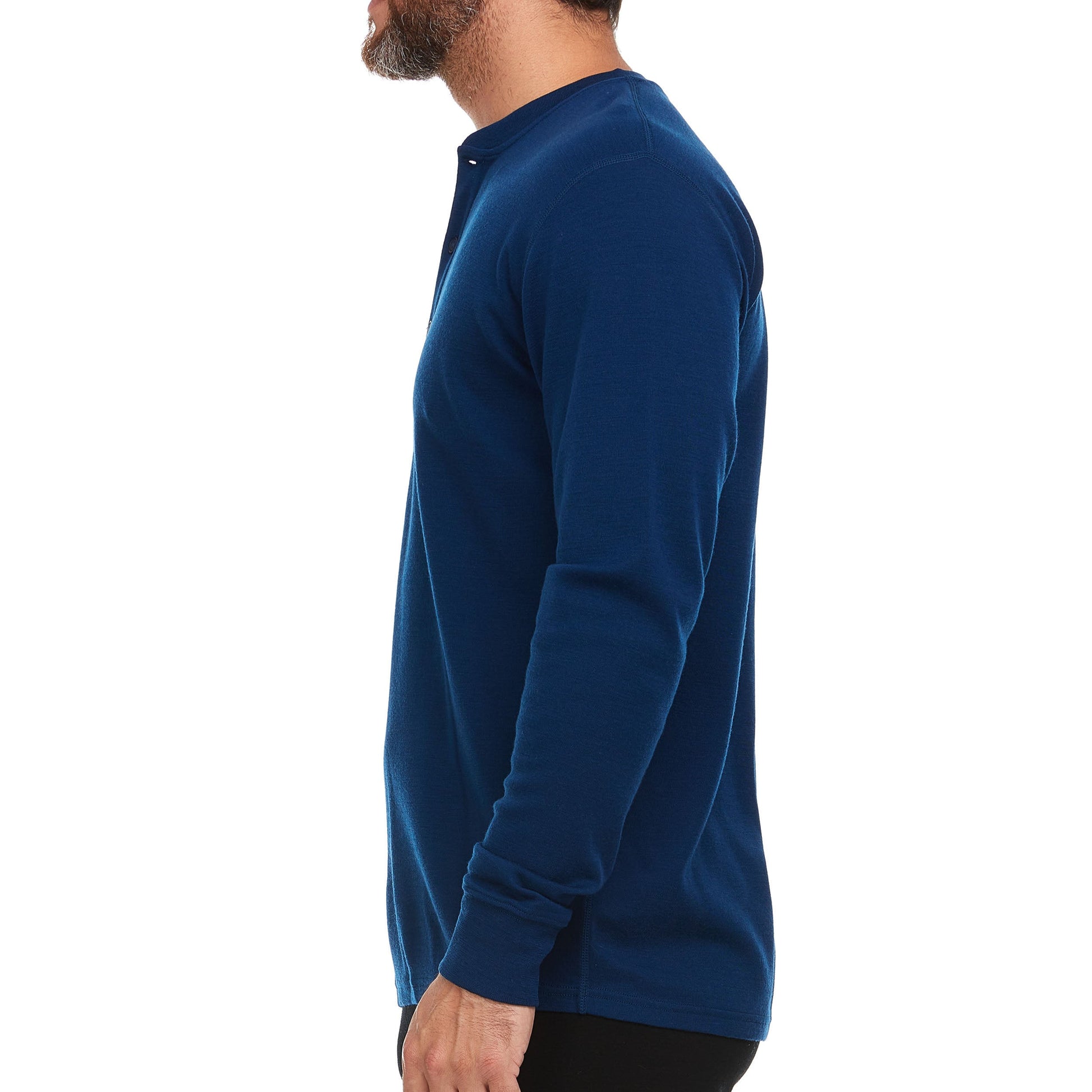 Midweight - Men's Long Sleeve Henley 100% Merino Wool - Concordia Style Boutique