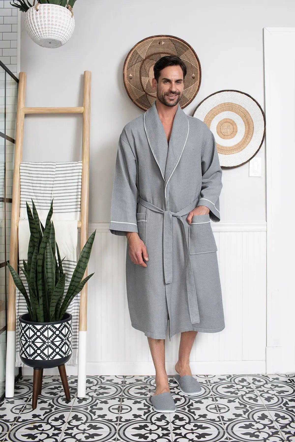 Premium Waffle Piping Robe for Men - Concordia Style Boutique