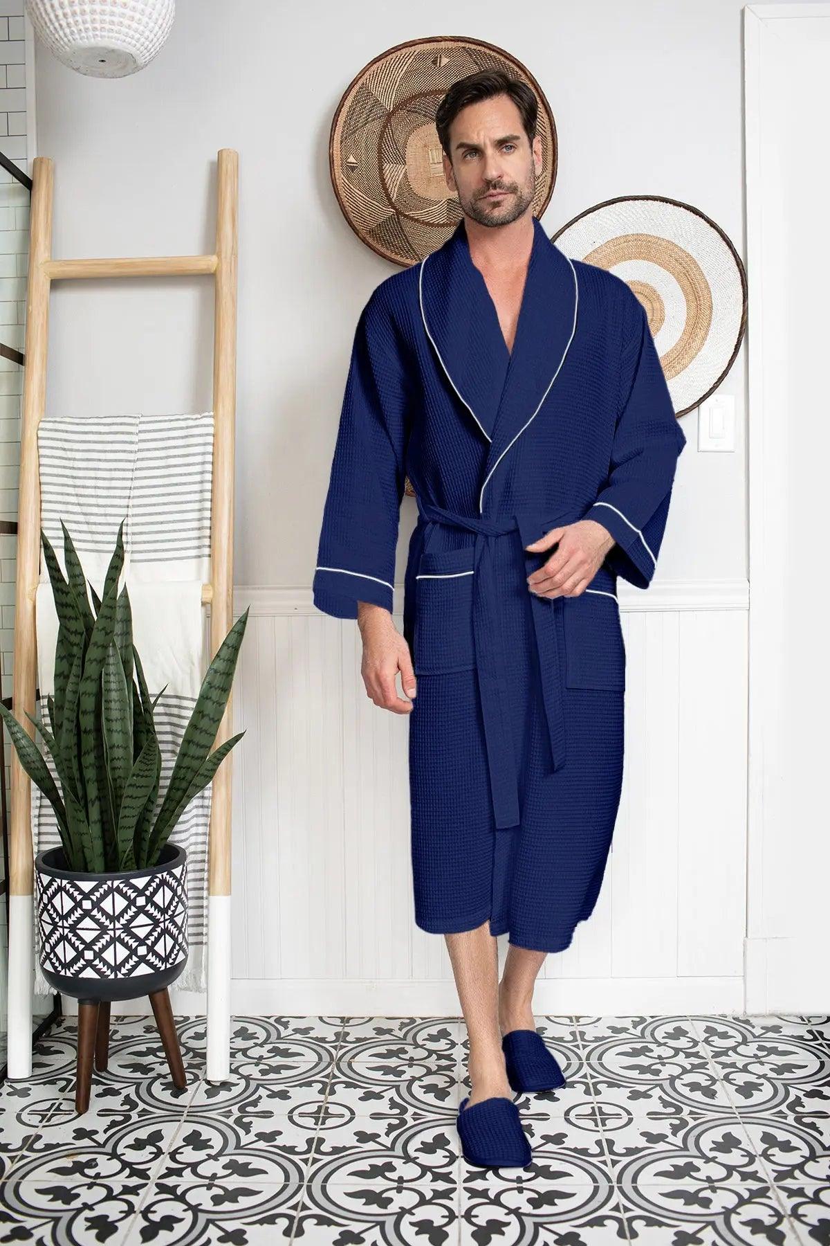 Premium Waffle Piping Robe for Men - Concordia Style Boutique
