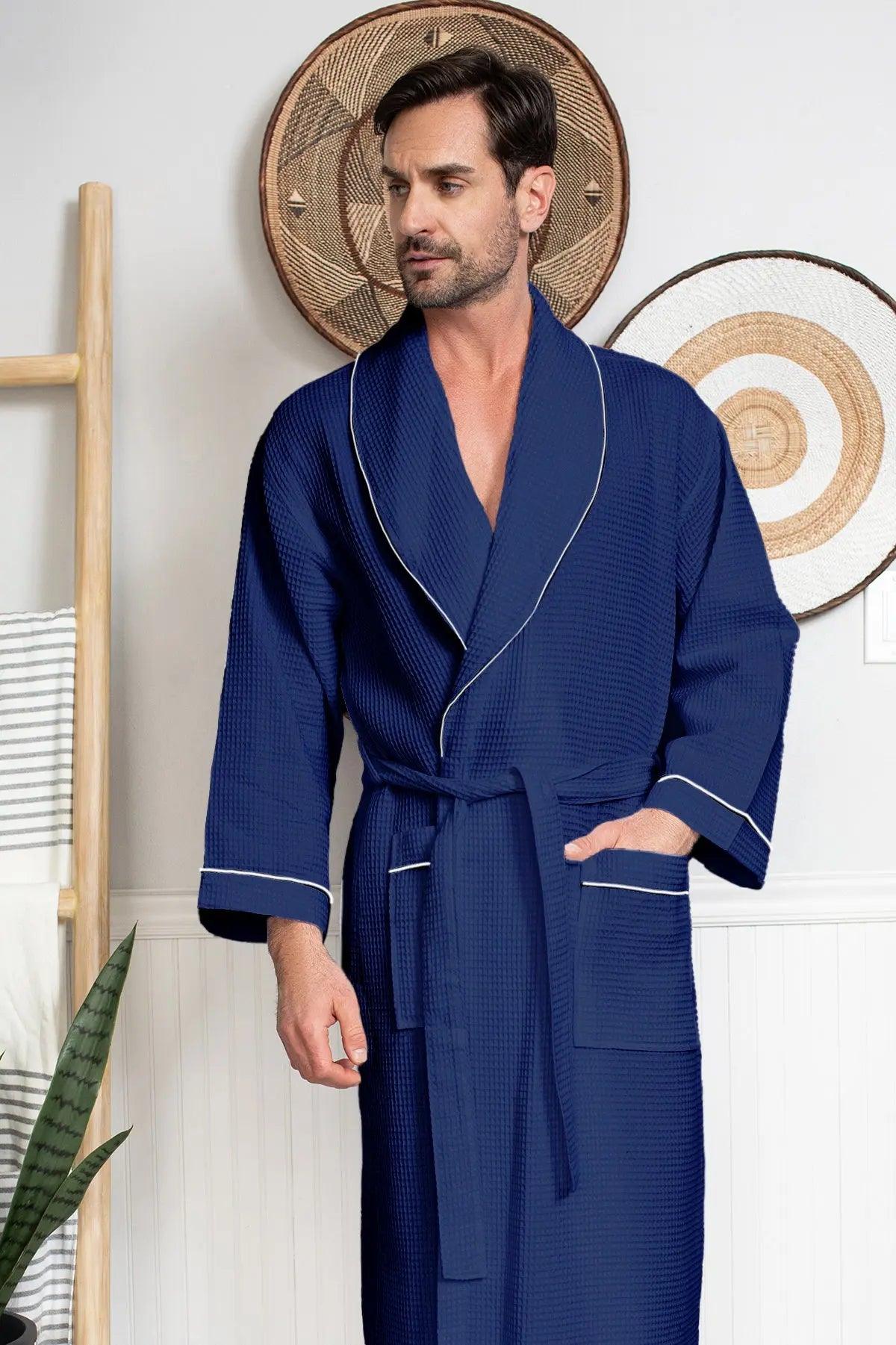 Premium Waffle Piping Robe for Men - Concordia Style Boutique