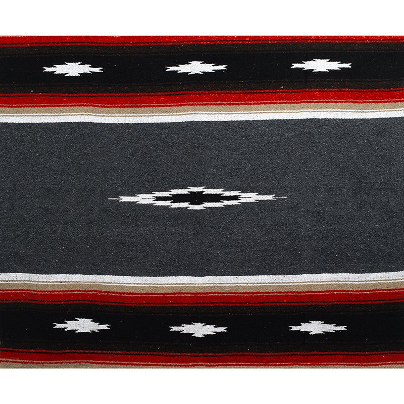 Charcoal Retro Diamond Mexican Blanket - Concordia Style Boutique