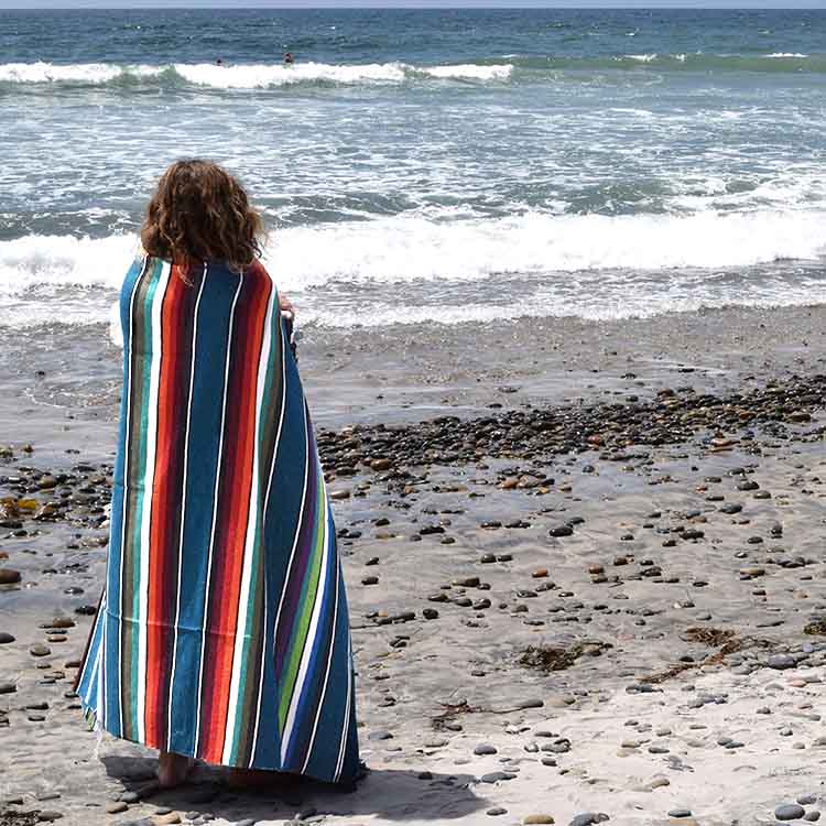 100% Cotton Blue Serape Blanket - Concordia Style Boutique