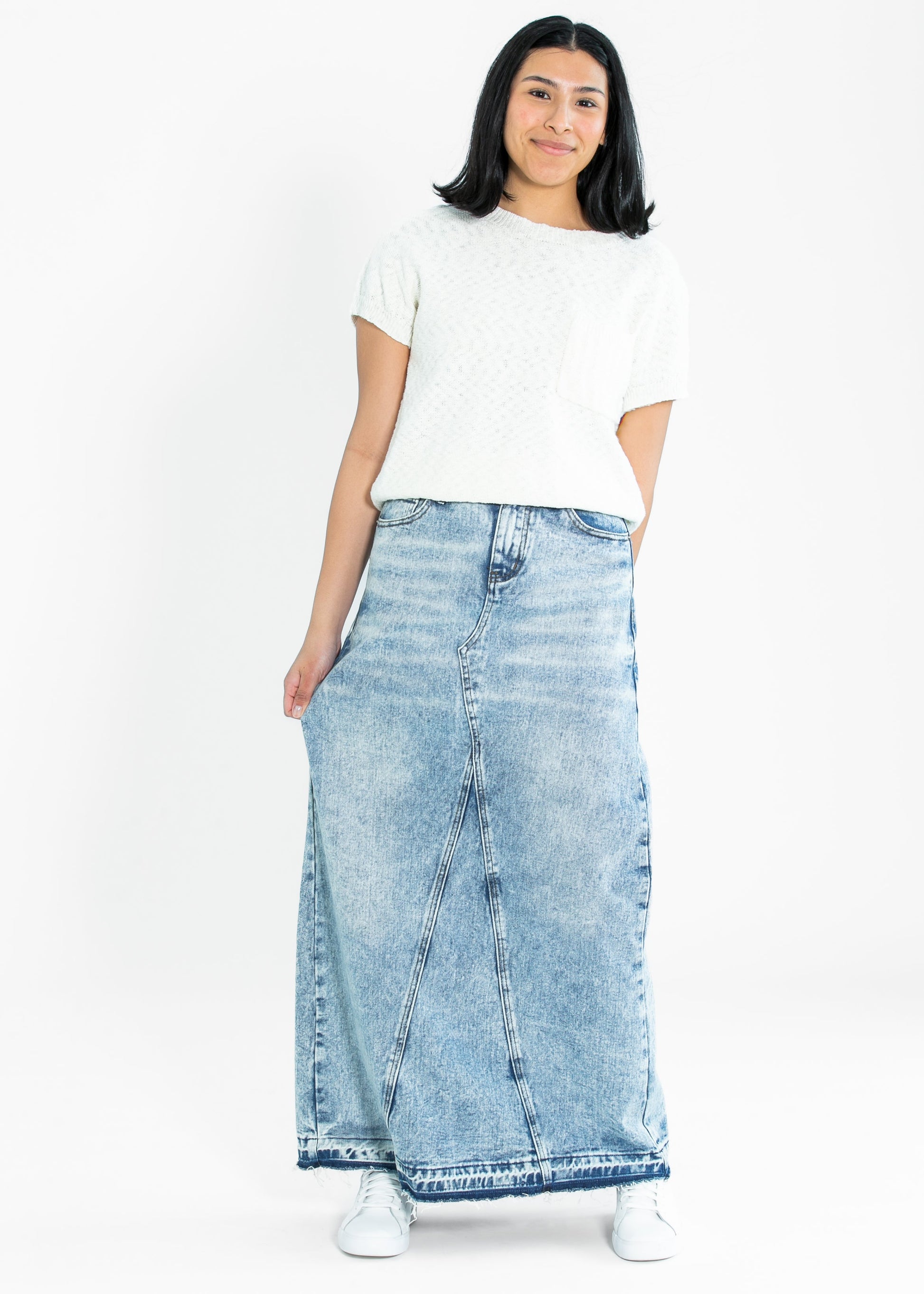 Mina Denim Maxi Skirt - Concordia Style Boutique
