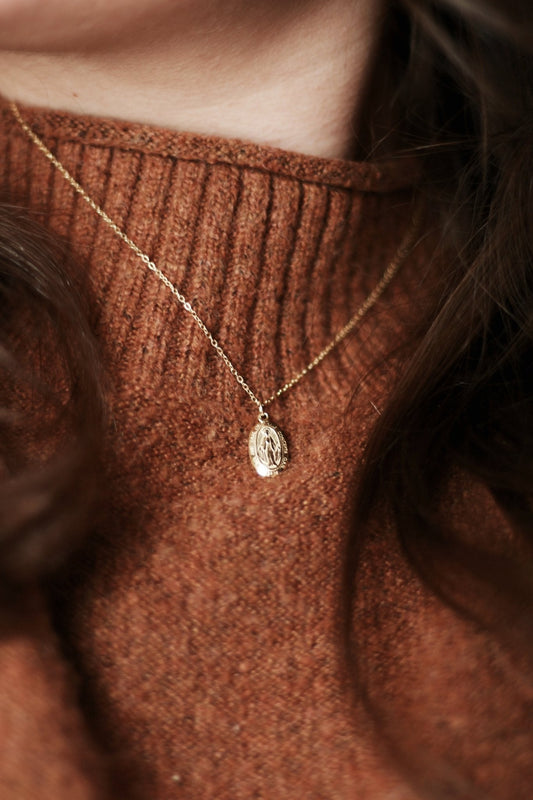 Miraculous Medal Necklace // Gold - Concordia Style Boutique